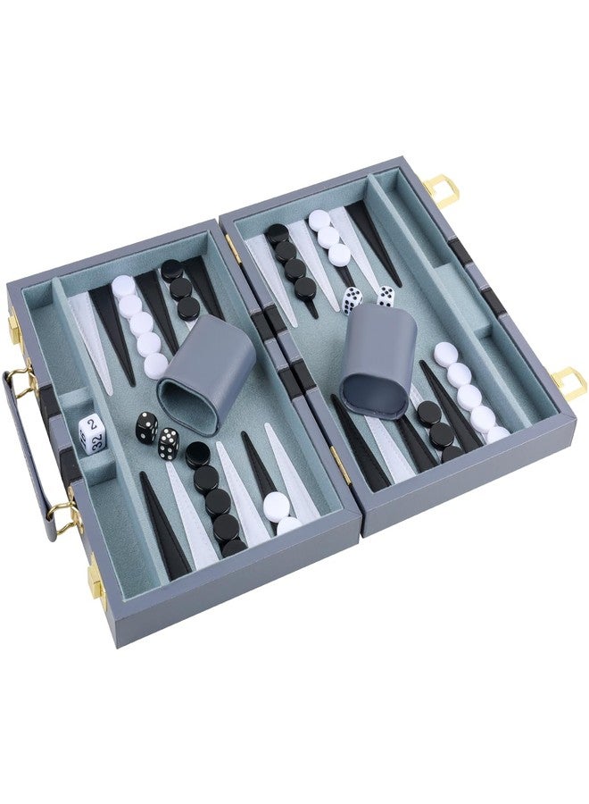 RERIVER Backgammon Set 2 Players Classic Backgammon Sets for Adults Board Game with PU Leather Case Portable and Travel Backgammon Set (Grey, 15inch) - Image 5